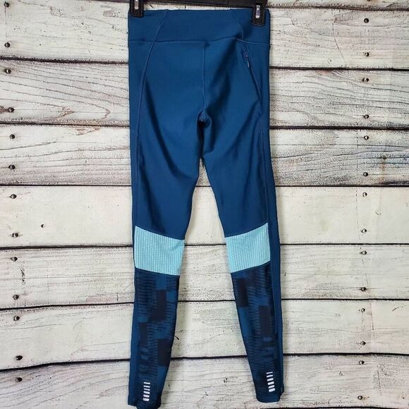 Under Armour HeatGear Compression Leggings Women’s Size SM Blue Geometric Print - Picture 4 of 8